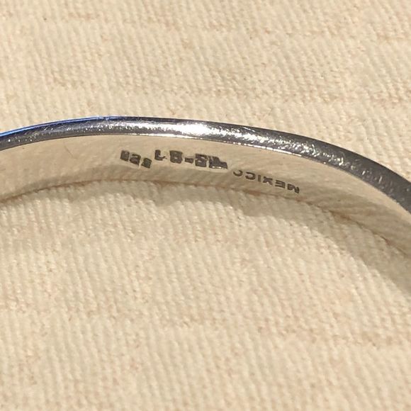 Vintage TAXCO Malachite Sterling Silver Hinged Bangle - Picture 5 of 13